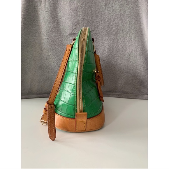 Dooney & Bourke Croco Embossed Leather Zip Satchel - Picture 3 of 16